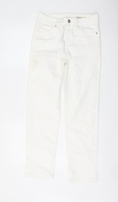 Womens UK Size 10 Marks and Spencer Regular Fit Straight Ivory Jeans