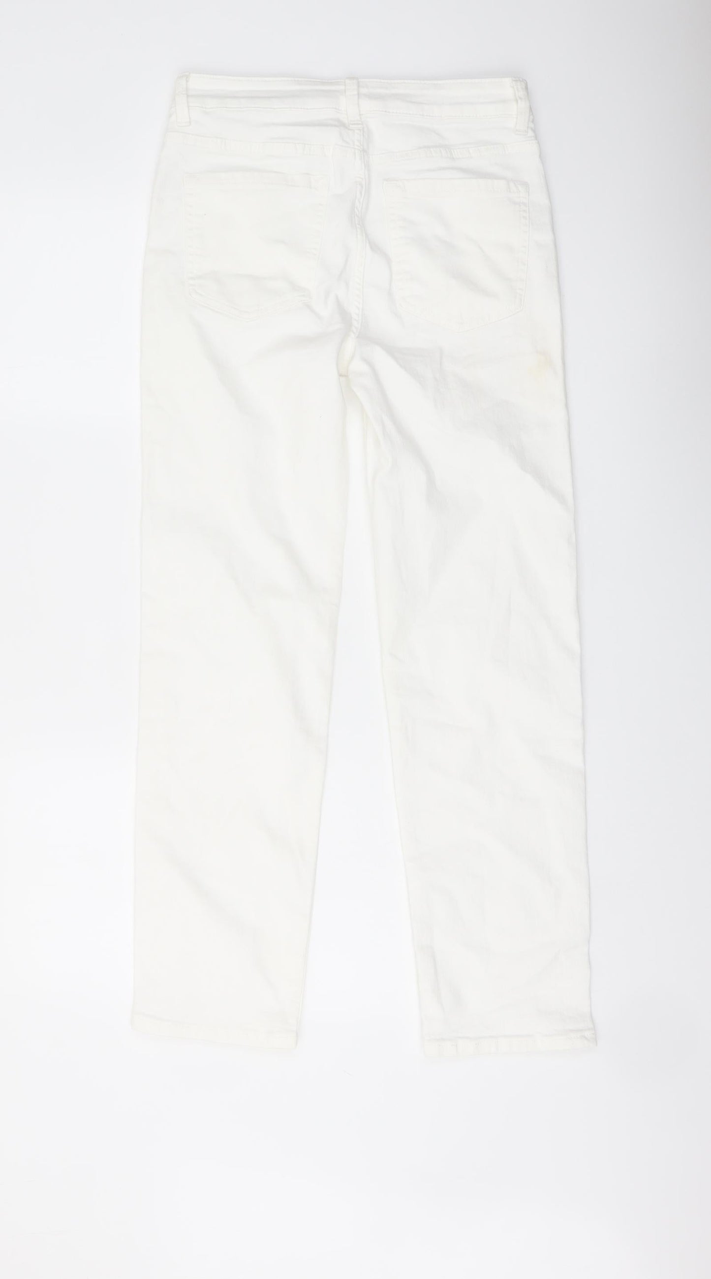 Womens UK Size 10 Marks and Spencer Regular Fit Straight Ivory Jeans