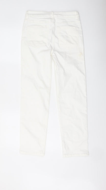 Womens UK Size 10 Marks and Spencer Regular Fit Straight Ivory Jeans