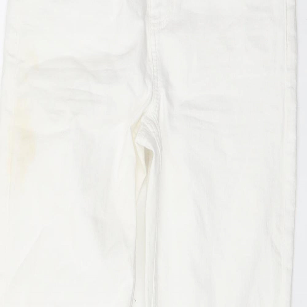 Womens UK Size 10 Marks and Spencer Regular Fit Straight Ivory Jeans