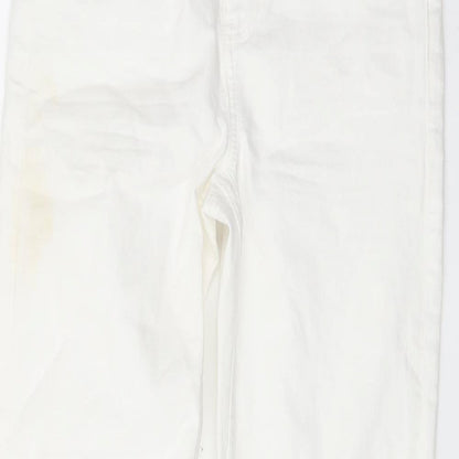 Womens UK Size 10 Marks and Spencer Regular Fit Straight Ivory Jeans