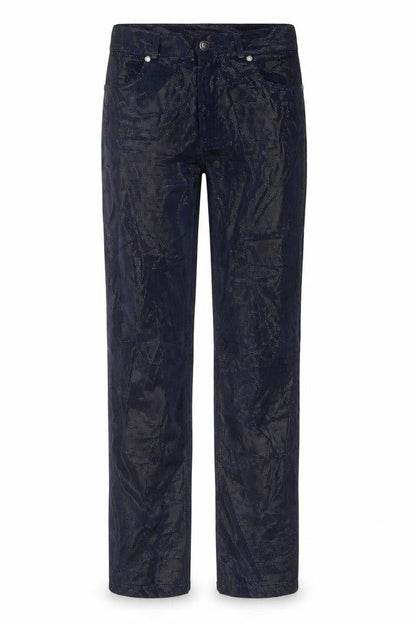 Red Apple Womens Blue Cotton Trousers Size 28 in L32 in Regular Button