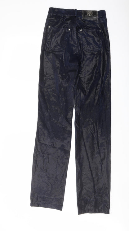 Red Apple Womens Blue Cotton Trousers Size 28 in L32 in Regular Button