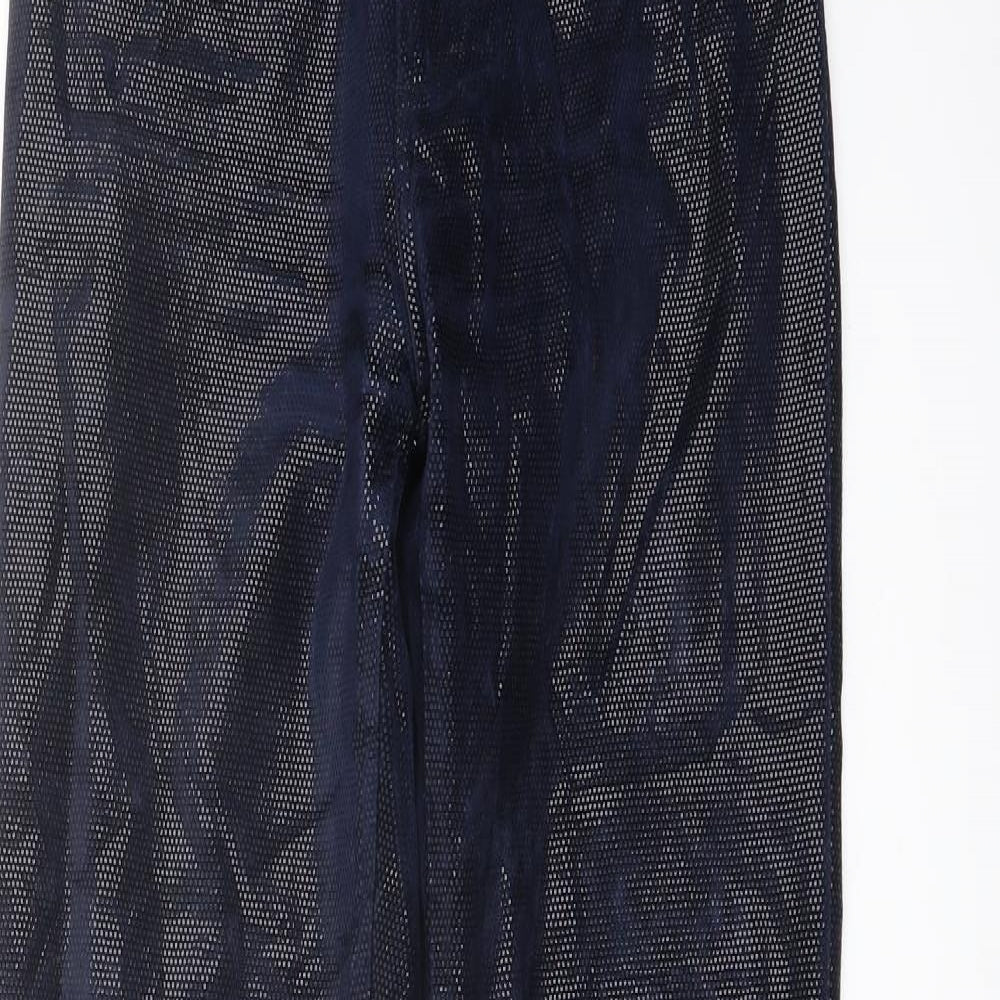 Red Apple Womens Blue Cotton Trousers Size 28 in L32 in Regular Button