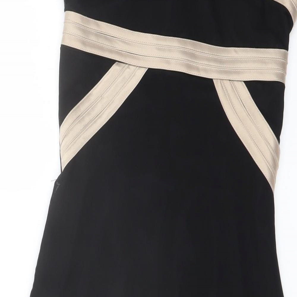 ASOS Womens Black Polyester Mini Size 6 Off the Shoulder Zip
