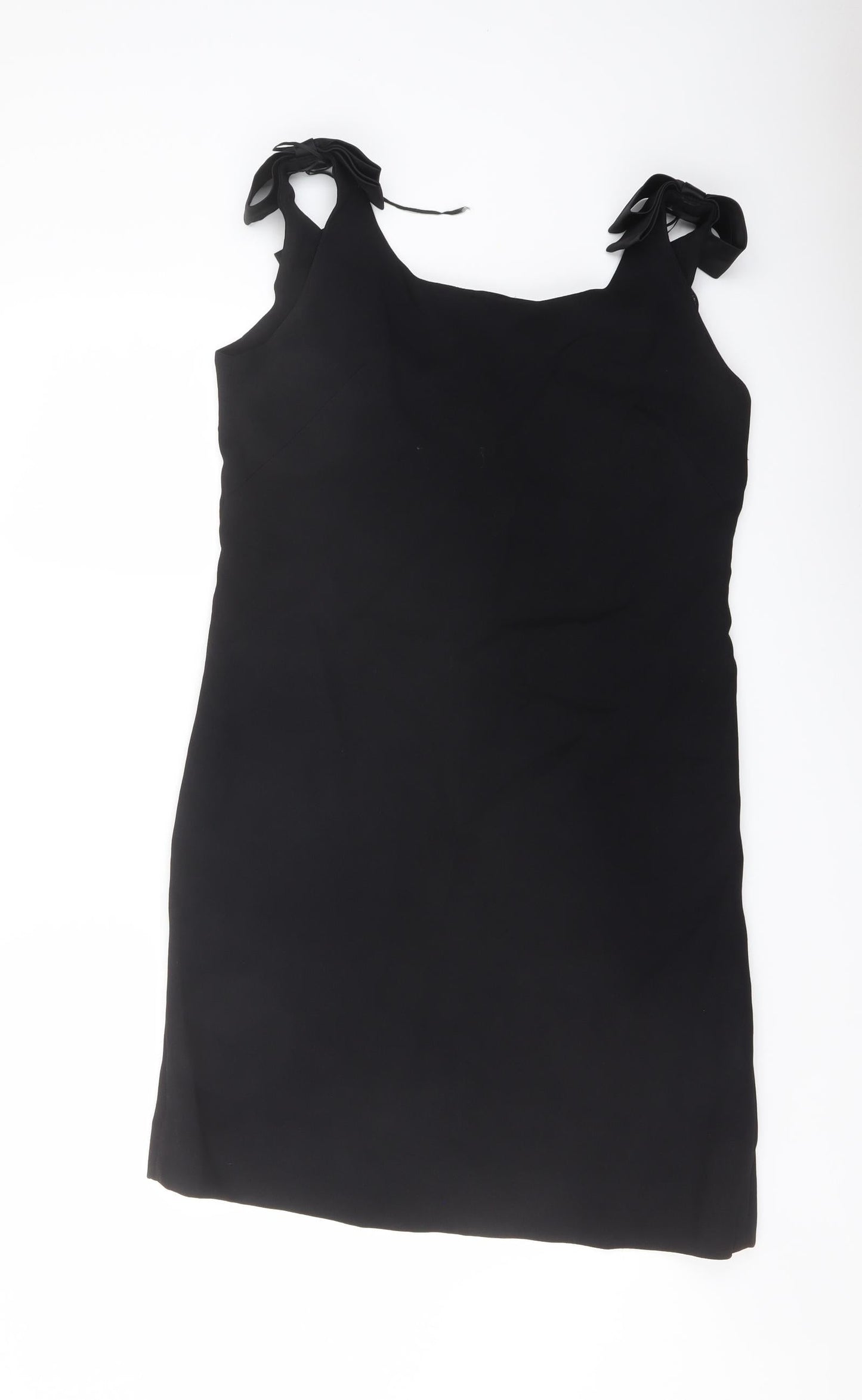 Blanes Womens Black Polyester Pencil Dress Size 16 Round Neck Zip