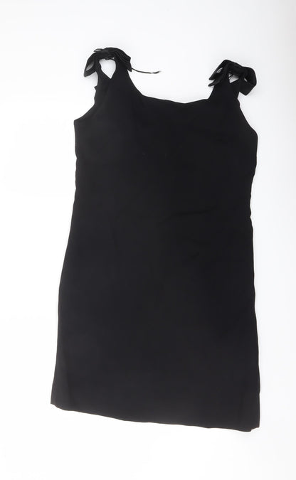 Blanes Womens Black Polyester Pencil Dress Size 16 Round Neck Zip