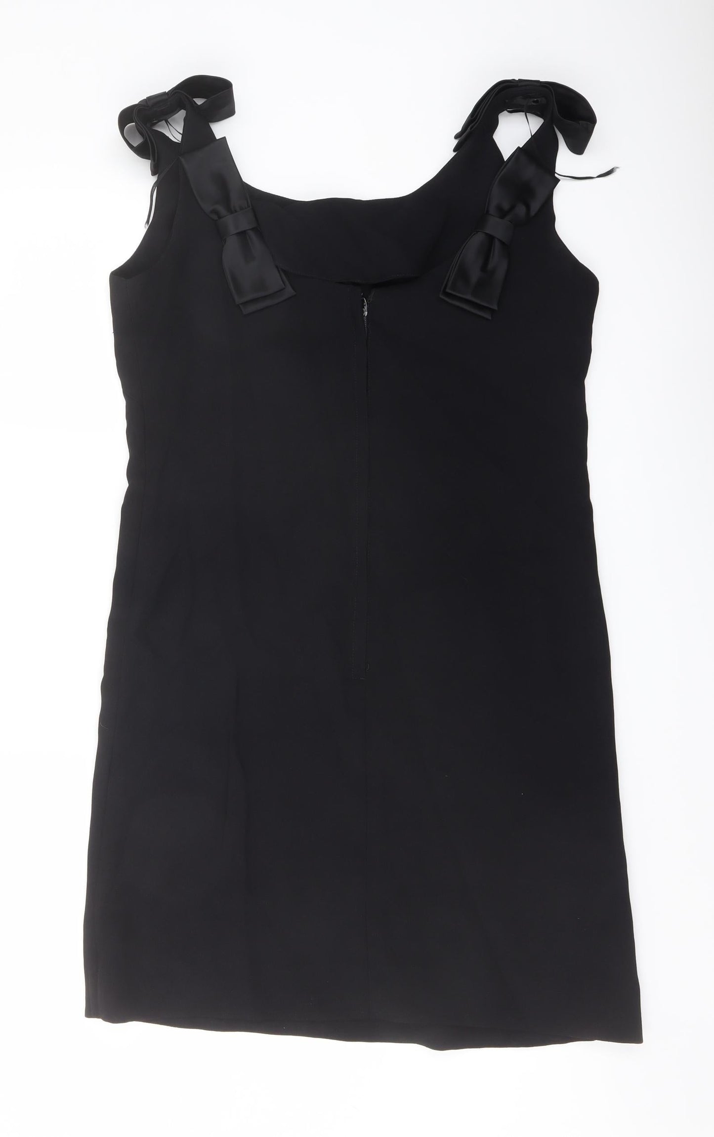 Blanes Womens Black Polyester Pencil Dress Size 16 Round Neck Zip