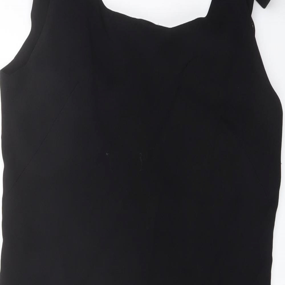 Blanes Womens Black Polyester Pencil Dress Size 16 Round Neck Zip
