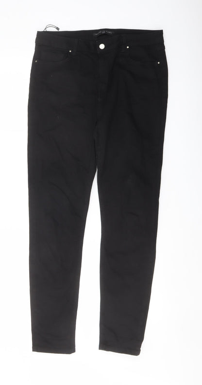 Rochelle Hukmes Womens Black Cotton Skinny Jeans Size 12 L28 in Regular Button
