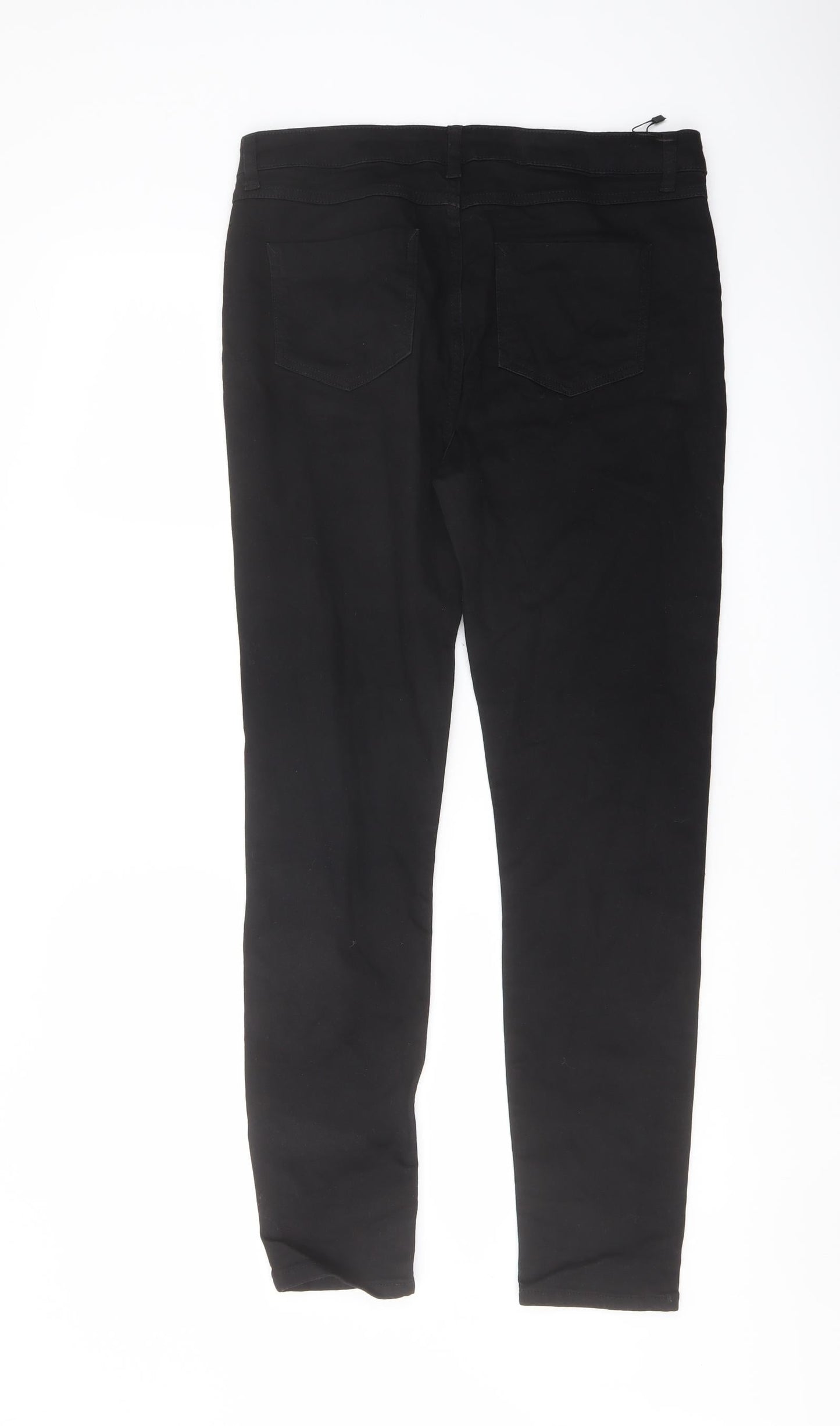 Rochelle Hukmes Womens Black Cotton Skinny Jeans Size 12 L28 in Regular Button