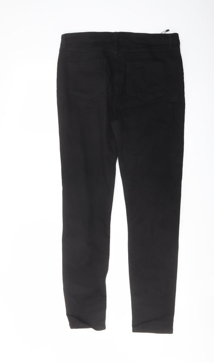 Rochelle Hukmes Womens Black Cotton Skinny Jeans Size 12 L28 in Regular Button