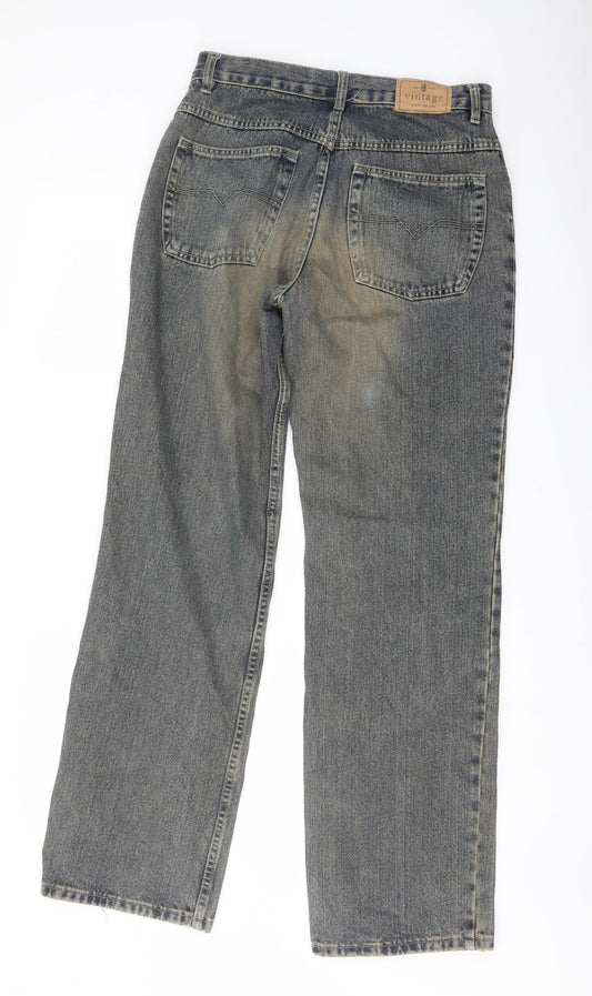 Urban Republic Mens Blue Cotton Straight Jeans Size 32 in L34 in Regular Button - Vintage