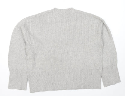 Marks and Spencer Womens Grey Round Neck Viscose Pullover Jumper Size M