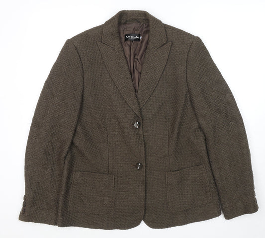 Betty Barclay Womens Brown Jacket Blazer Size 18 Button