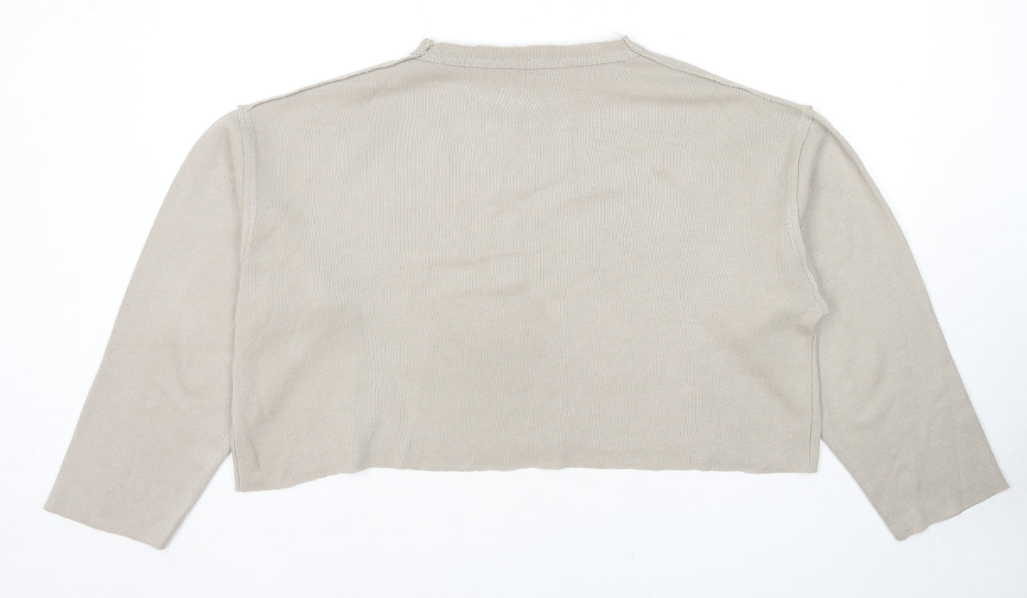 Zara Womens Beige Polyester Pullover Sweatshirt Size M Pullover