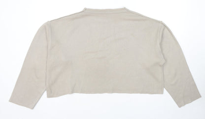 Zara Womens Beige Polyester Pullover Sweatshirt Size M Pullover