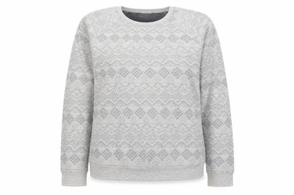 New Look Womens Grey Geometric Cotton Pullover Sweatshirt Size 14 Pullover