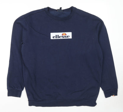 ellesse Womens Blue Cotton Pullover Sweatshirt Size XL Pullover