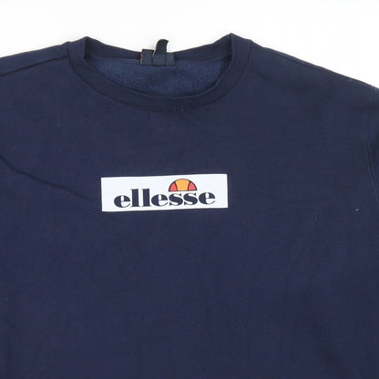 ellesse Womens Blue Cotton Pullover Sweatshirt Size XL Pullover