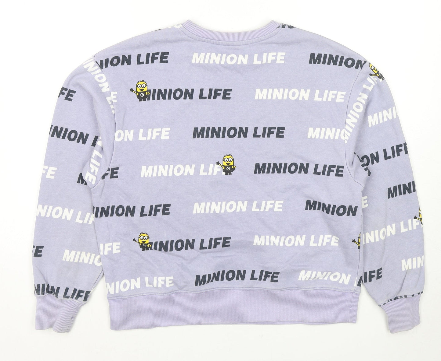 Minions Womens Purple Cotton Pullover Sweatshirt Size M Pullover - Despicable Me Minion Life
