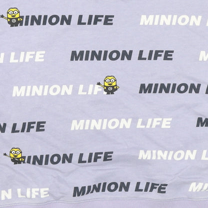 Minions Womens Purple Cotton Pullover Sweatshirt Size M Pullover - Despicable Me Minion Life