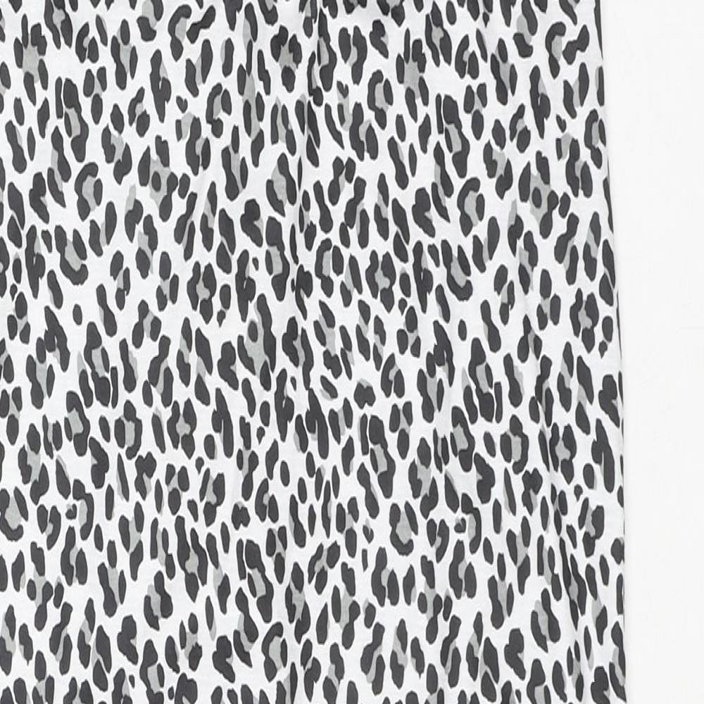 Boohoo Womens Multicoloured Animal Print Cotton Tank Dress Size 10 V-Neck Pullover - Side Slit(s)