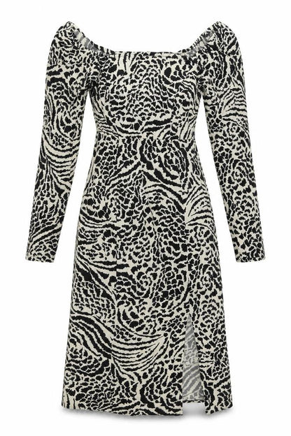 Miss Selfridge Womens Black Viscose A-Line Size 4 Off the Shoulder Pullover - Side Slit(s)