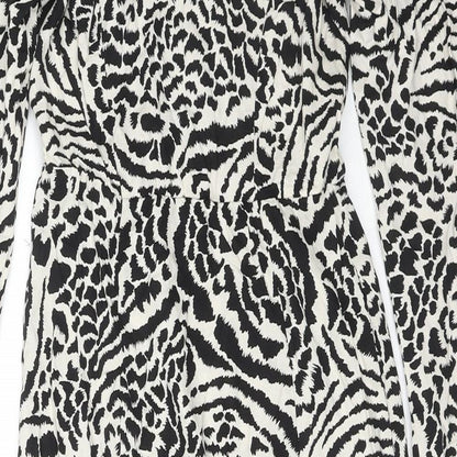 Miss Selfridge Womens Black Viscose A-Line Size 4 Off the Shoulder Pullover - Side Slit(s)