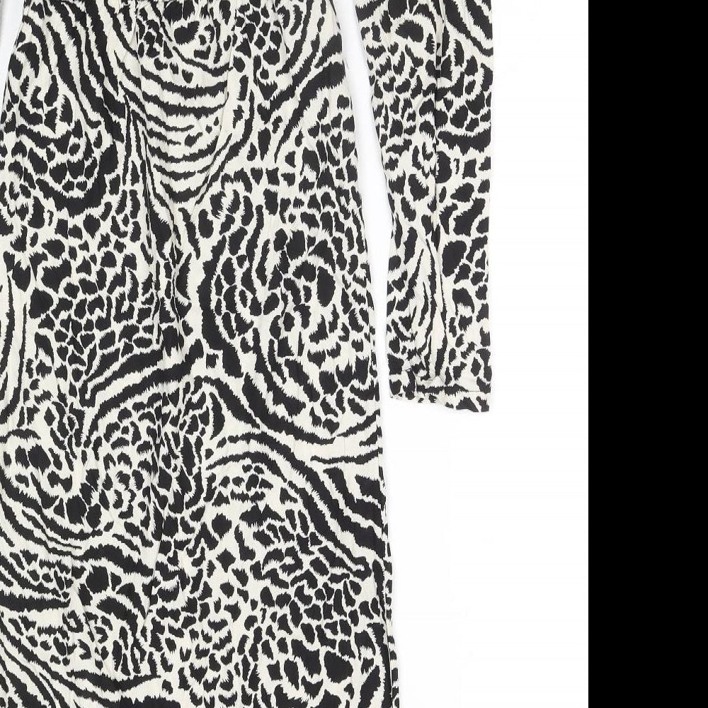 Miss Selfridge Womens Black Viscose A-Line Size 4 Off the Shoulder Pullover - Side Slit(s)