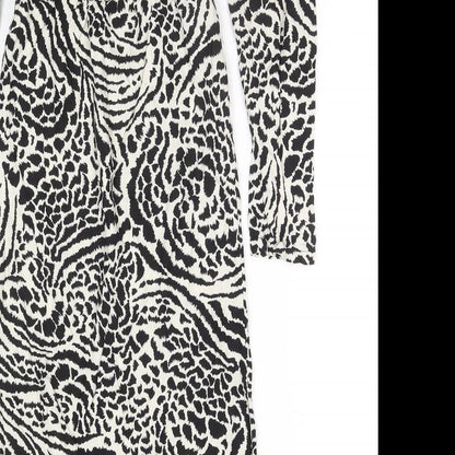 Miss Selfridge Womens Black Viscose A-Line Size 4 Off the Shoulder Pullover - Side Slit(s)