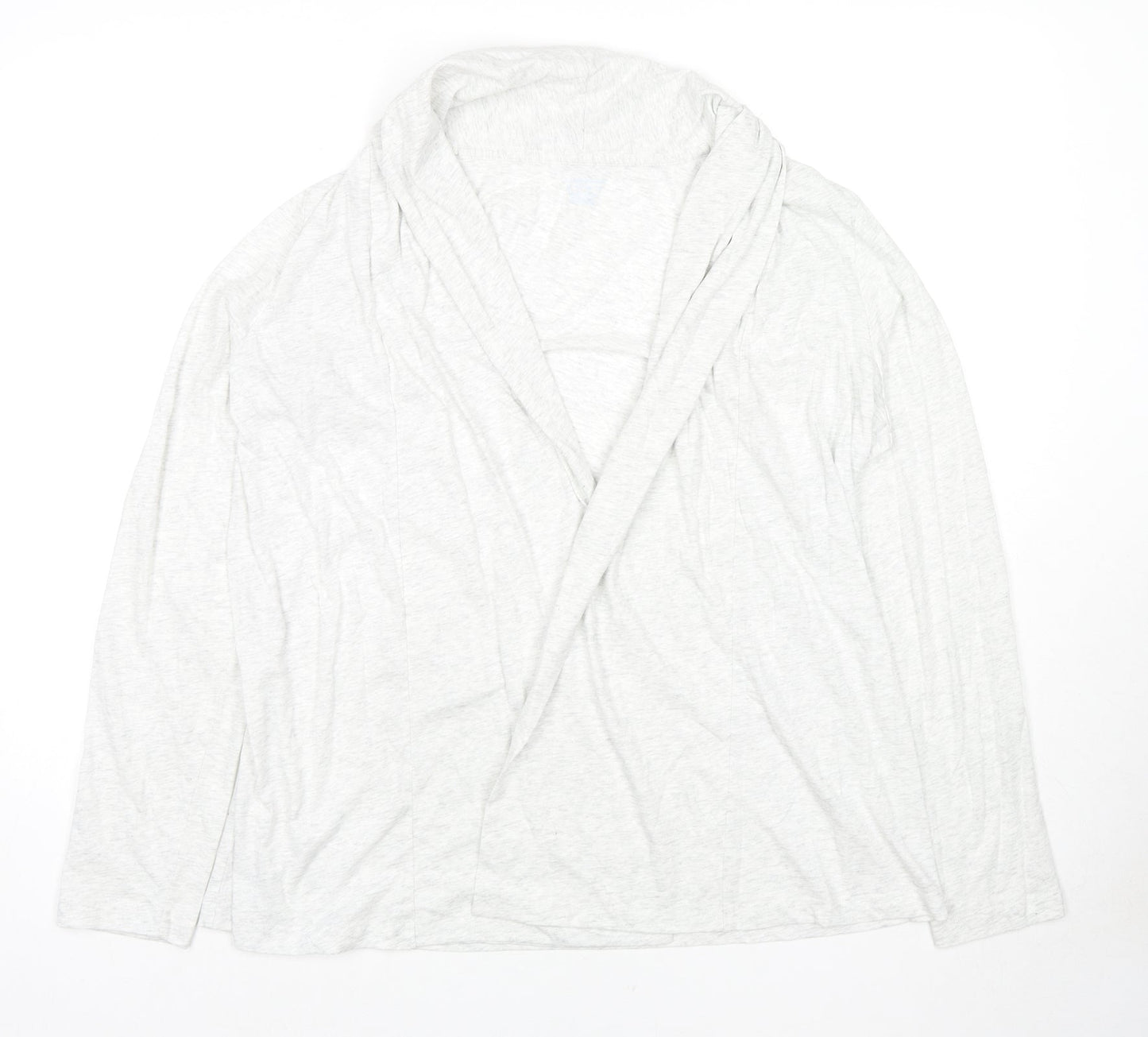 Lands' End Womens Grey Cotton Kimono T-Shirt Size M V-Neck