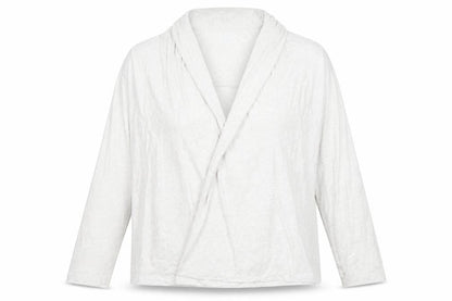 Lands' End Womens Grey Cotton Kimono T-Shirt Size M V-Neck