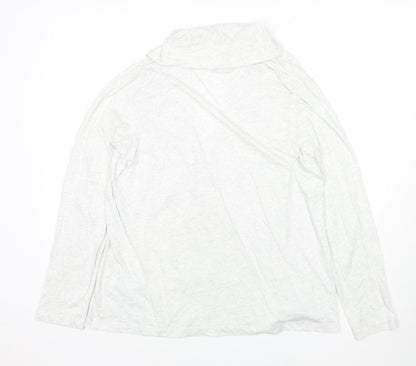 Lands' End Womens Grey Cotton Kimono T-Shirt Size M V-Neck