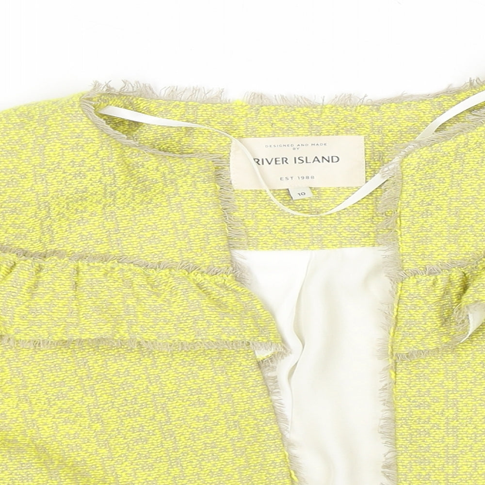 Womens UK Size 10 River Island Yellow Jacket