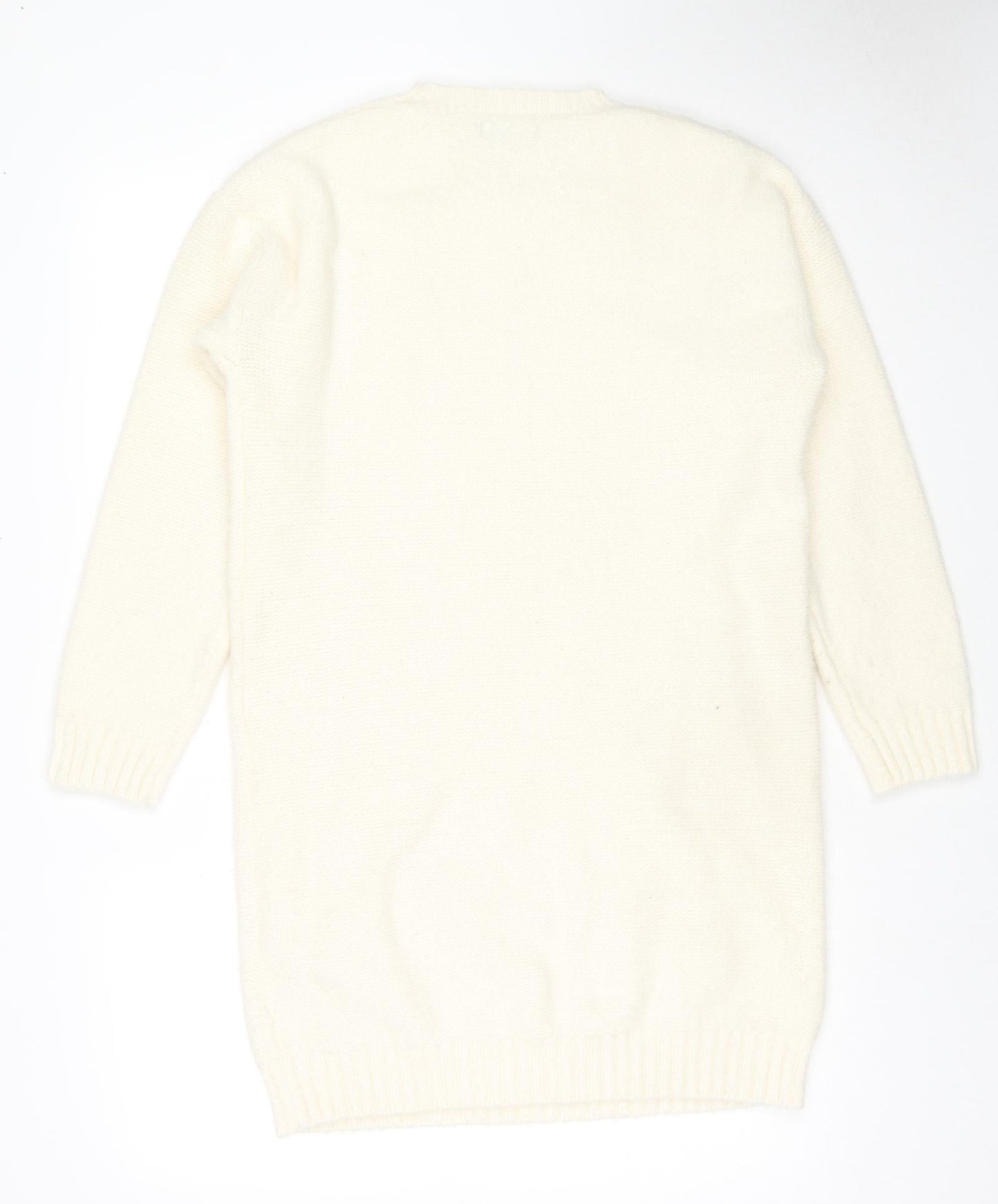 Womens UK Size 8 Studio White Tunic Jumper