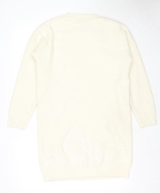 Womens UK Size 8 Studio White Tunic Jumper