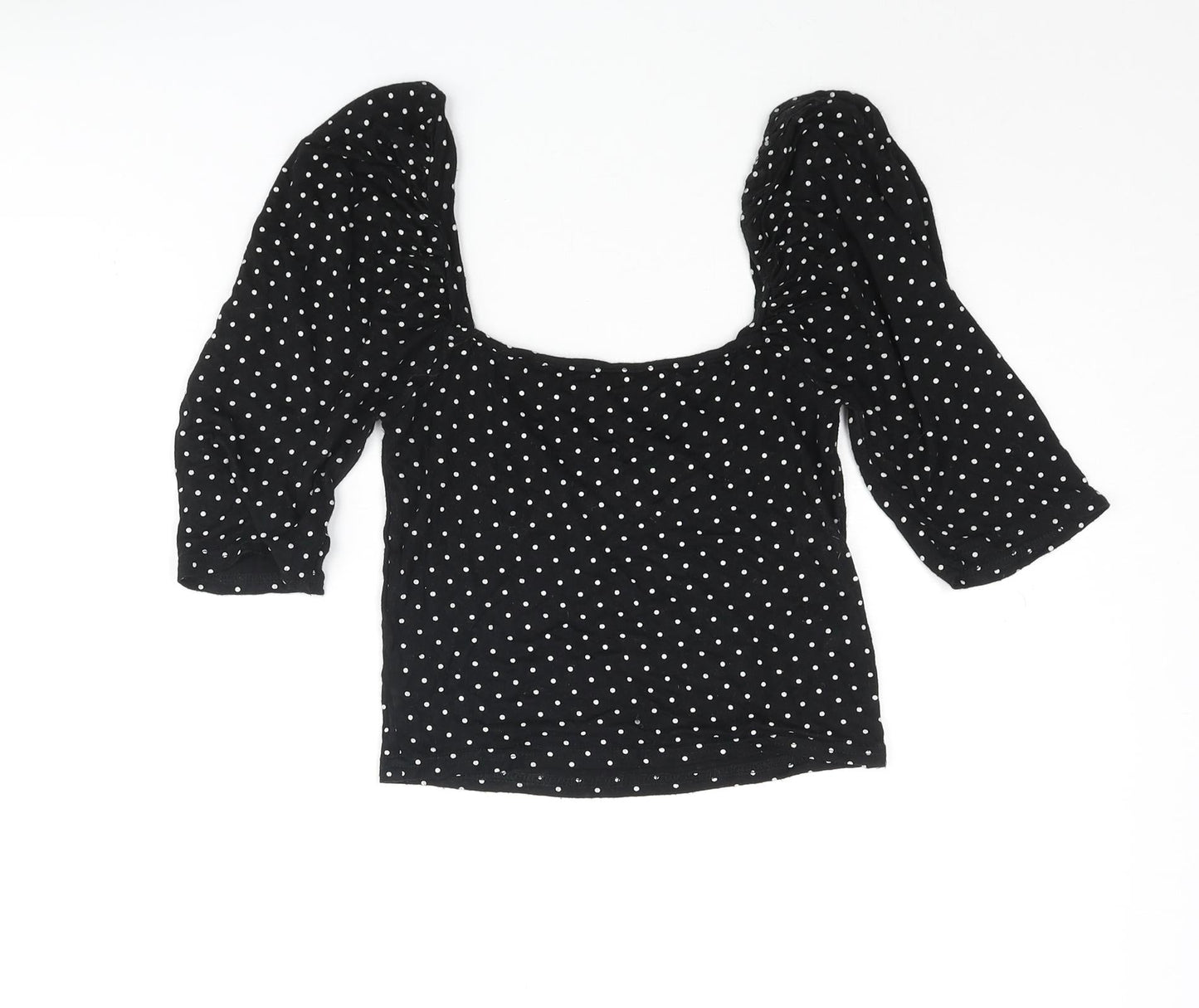 Womens UK Size 8 Missguided Black Cropped Blouse