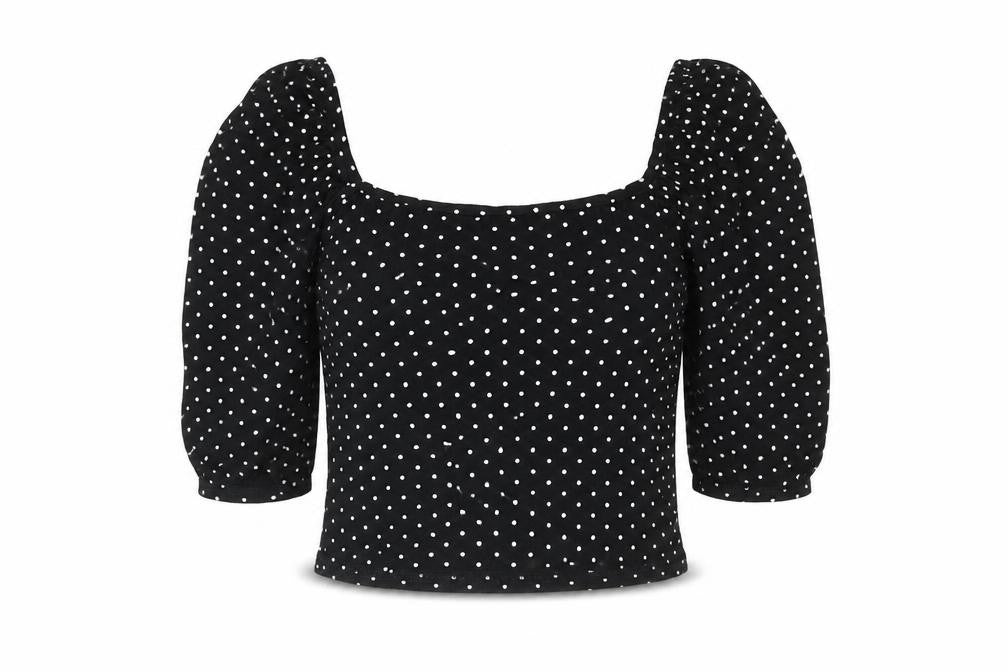 Womens UK Size 8 Missguided Black Cropped Blouse