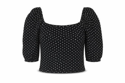 Womens UK Size 8 Missguided Black Cropped Blouse