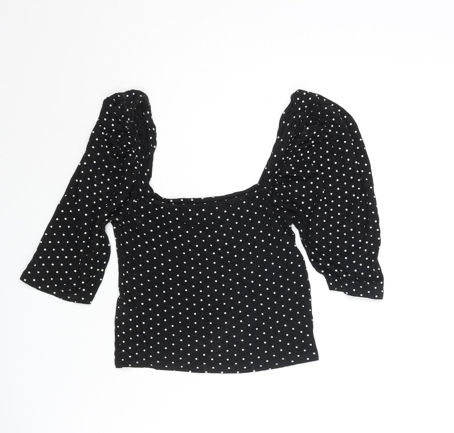 Womens UK Size 8 Missguided Black Cropped Blouse