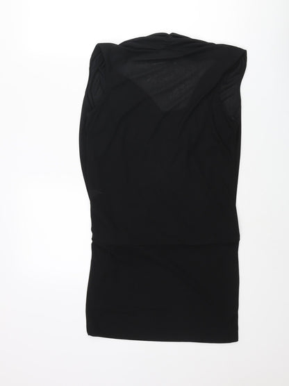 Womens UK Size 10 River Island Black Tunic Blouse