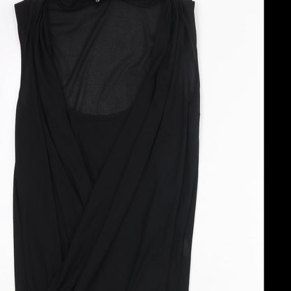 Womens UK Size 10 River Island Black Tunic Blouse