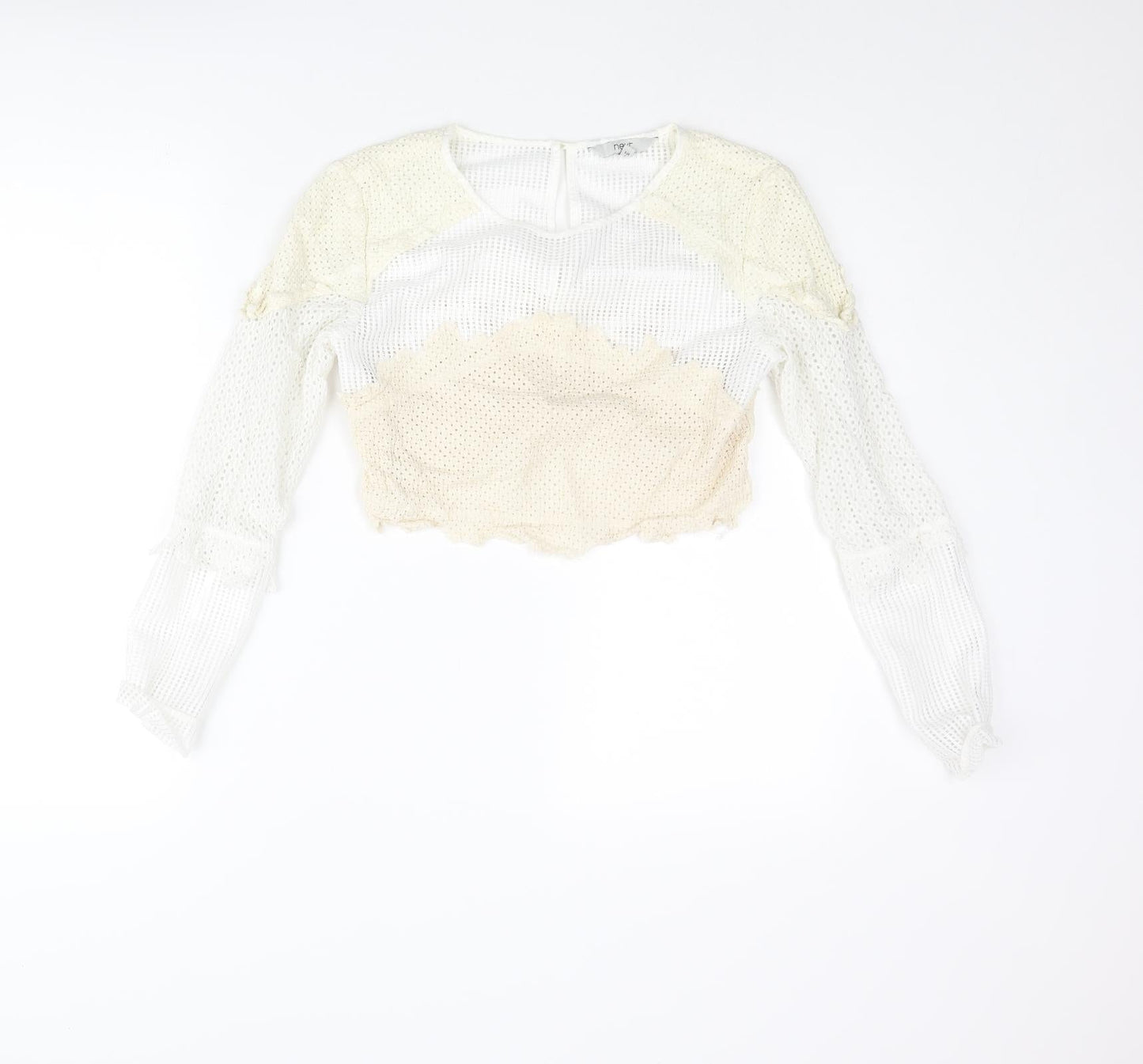 Womens UK Size 8 NEXT White Cropped Blouse