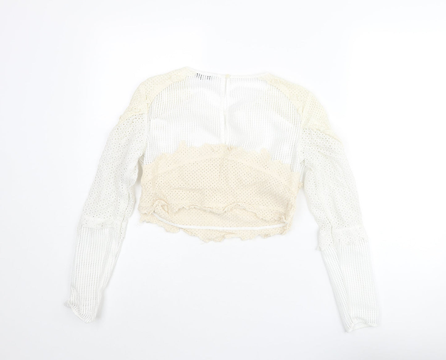 Womens UK Size 8 NEXT White Cropped Blouse