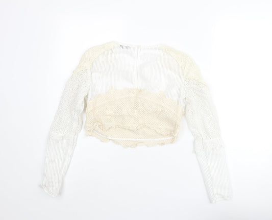 Womens UK Size 8 NEXT White Cropped Blouse