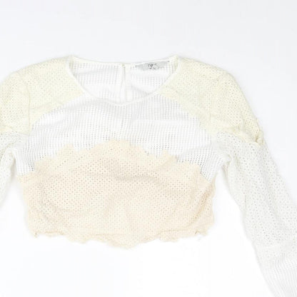 Womens UK Size 8 NEXT White Cropped Blouse
