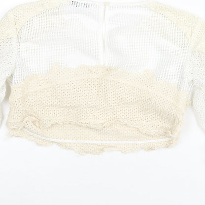 Womens UK Size 8 NEXT White Cropped Blouse