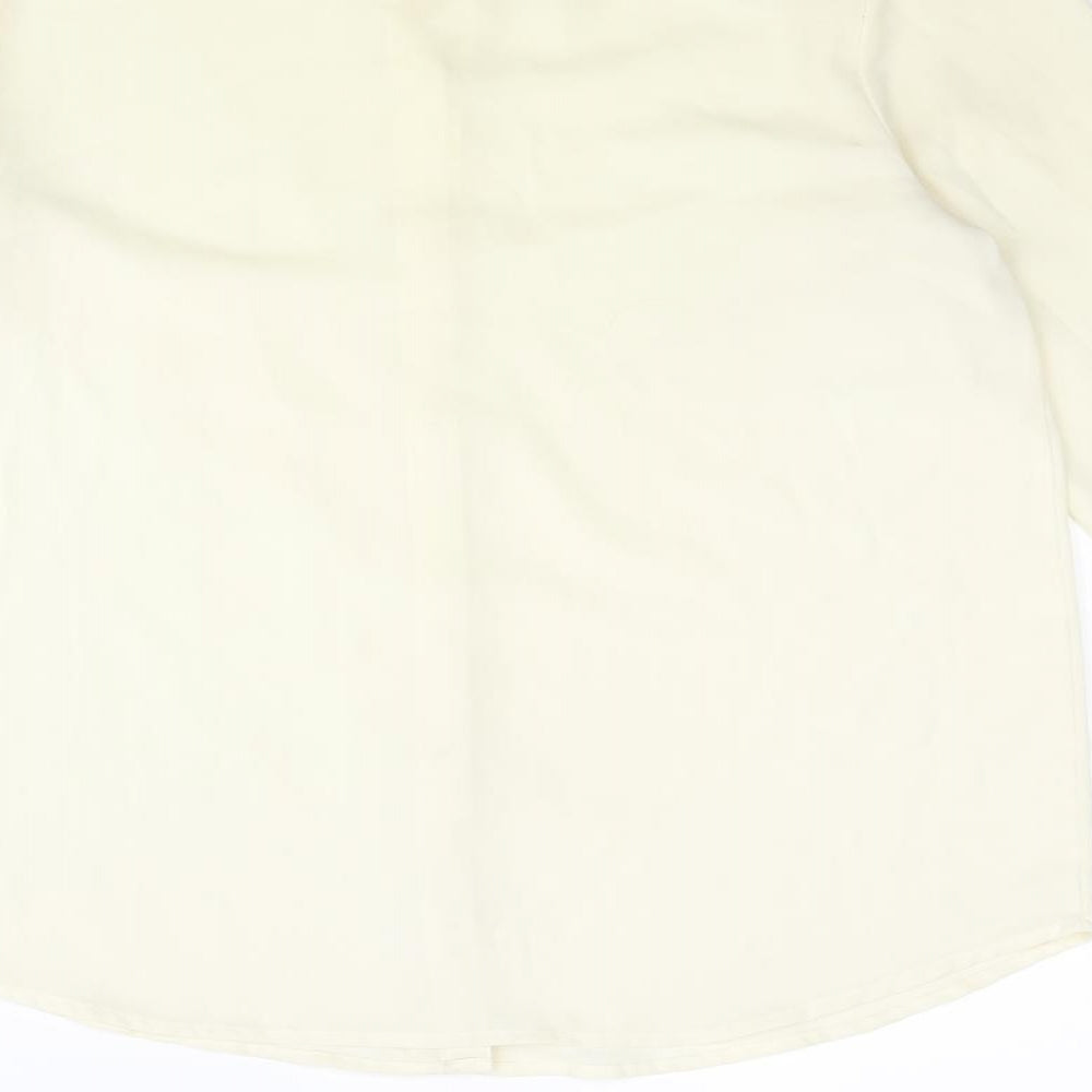 FOREVER 21 Womens Yellow Polyester Basic Blouse Size M Collared - Sequin Collar