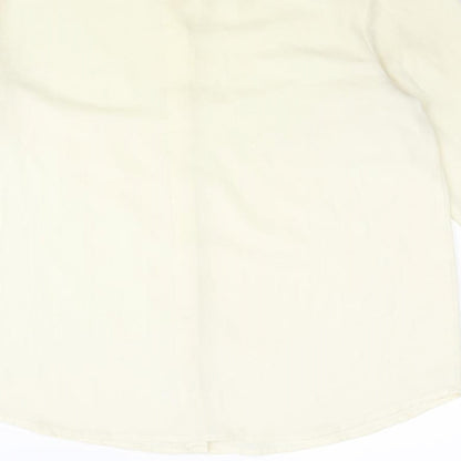 FOREVER 21 Womens Yellow Polyester Basic Blouse Size M Collared - Sequin Collar